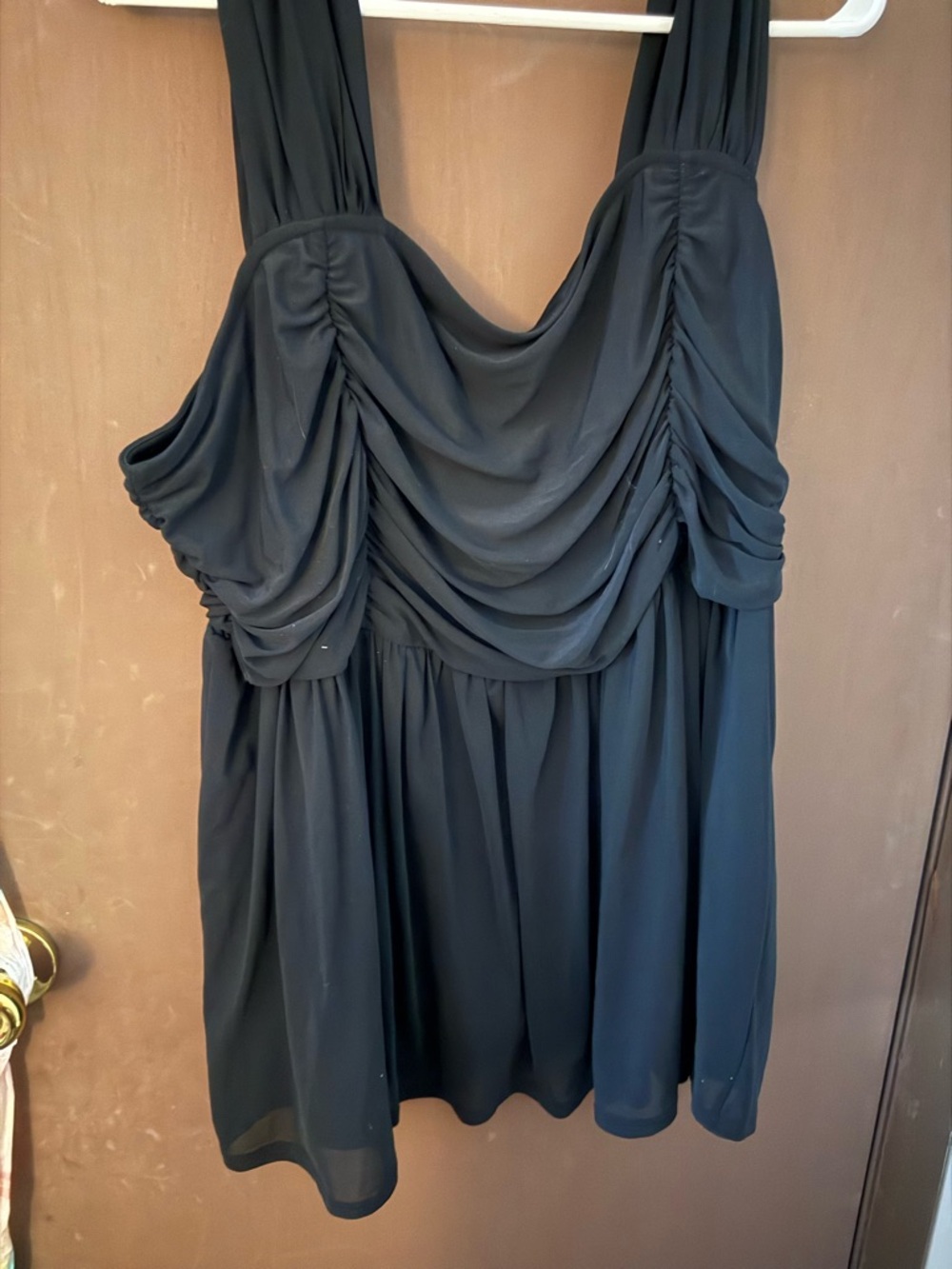 torrid Black Ruched Draped Mini Dress Top